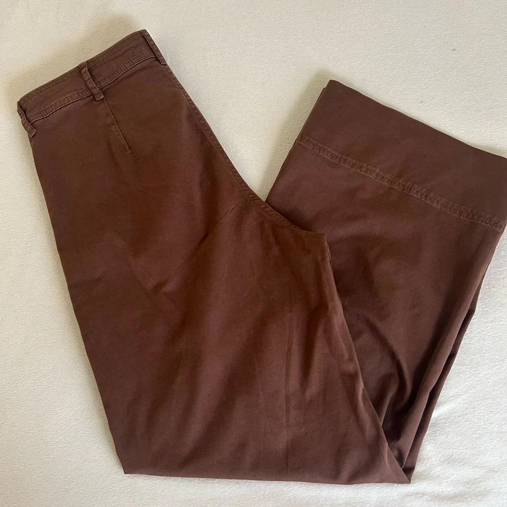 Everlane Tan Khaki Corporate Casual Lightweight Wide Leg Crop Pants women’s Sz 4 - Picture 14 of 16